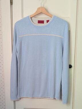 Reunion Pullover Light Blue Crewneck Sweater Unisex Small Preppy Academia 90 VTG